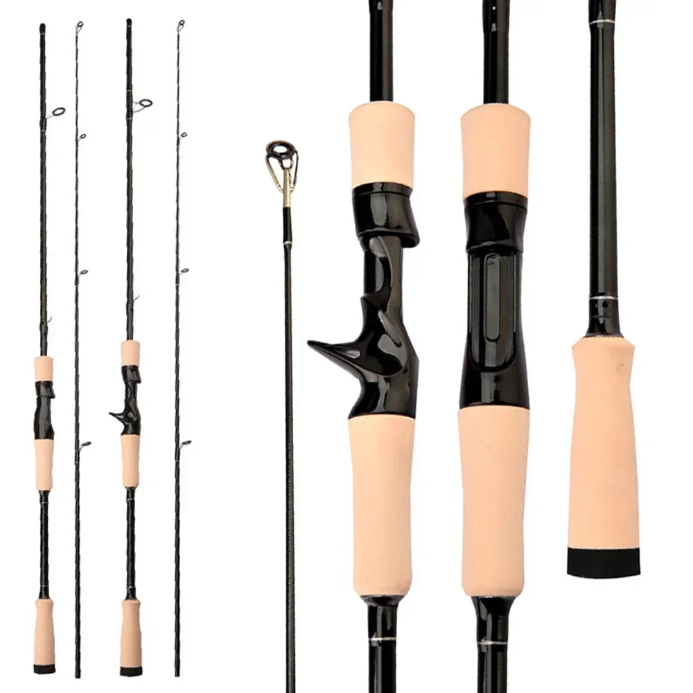 Caña de pescar con señuelo de 2 secciones, 1,65/1,8 m, fibra de carbono, giratoria, fundición rápida, ligera, peso de 8-25g, aparejos de pesca - imagen 3