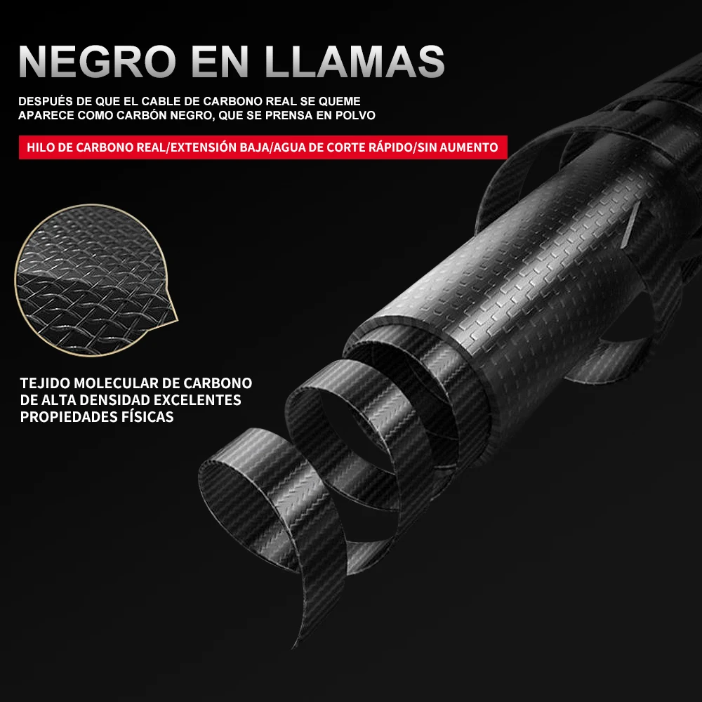 FISH KING-línea de pesca de fluorocarbono, monofilamento de fibra de carbono de 100m, líder de hundimiento, 100% - imagen 4