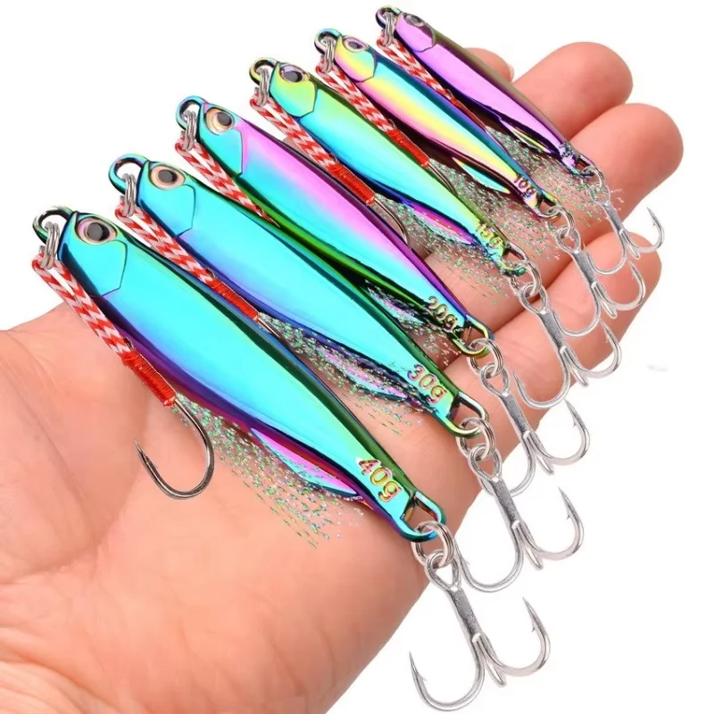 Señuelo de pesca con placa de hierro, cebo duro colorido, lubina, seducción Artificial, equipo de pesca de Metal, 40g, 1 ud. - imagen 2