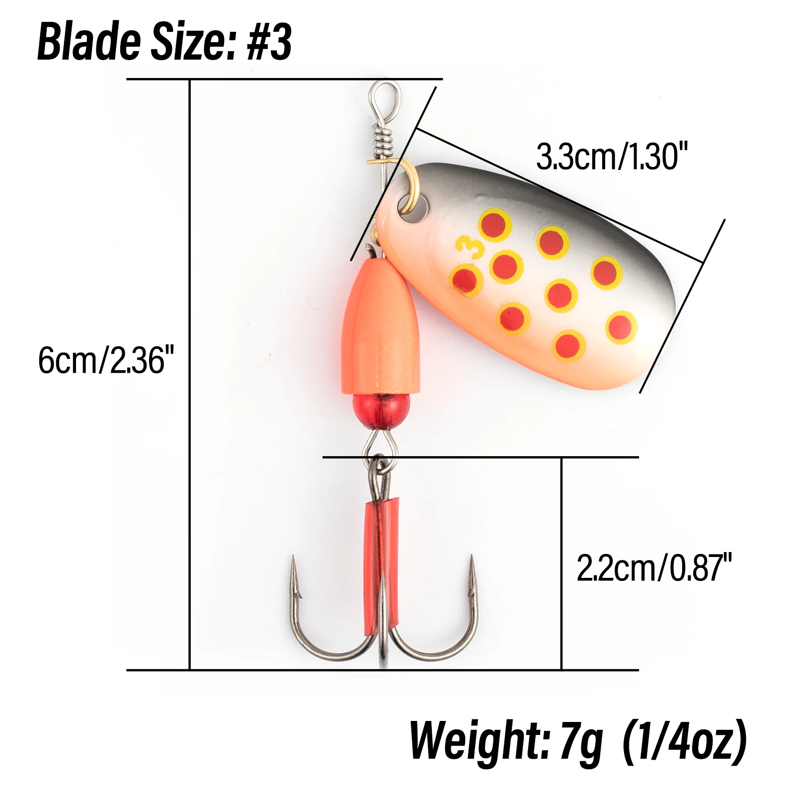 Señuelo de pesca giratorio de Metal, cebos artificiales Wobblers, curricán para lubina, trucha, perca, agua salada, agua dulce, 2 uds. - imagen 2