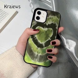 Krajews-funda de teléfono estilo teñido anudado con forma de corazón para iPhone 17 Air 16 15 14 12 13 PLUS 11 PRO MAX, Funda