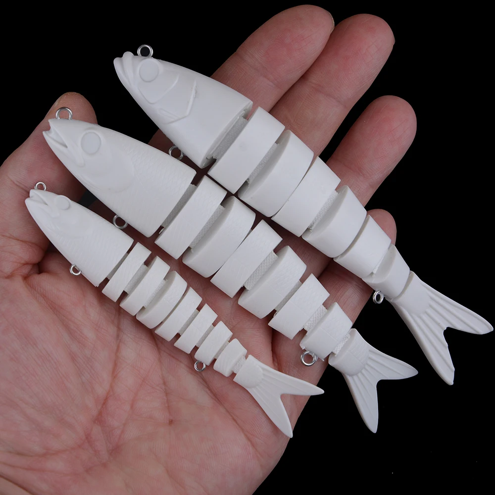 Chan'sHuang, 10 Uds., cebo en blanco sin pintar, Swimbait multiarticulado, sonajero que se hunde, aparejos de pesca hechos a mano DIY - imagen 5
