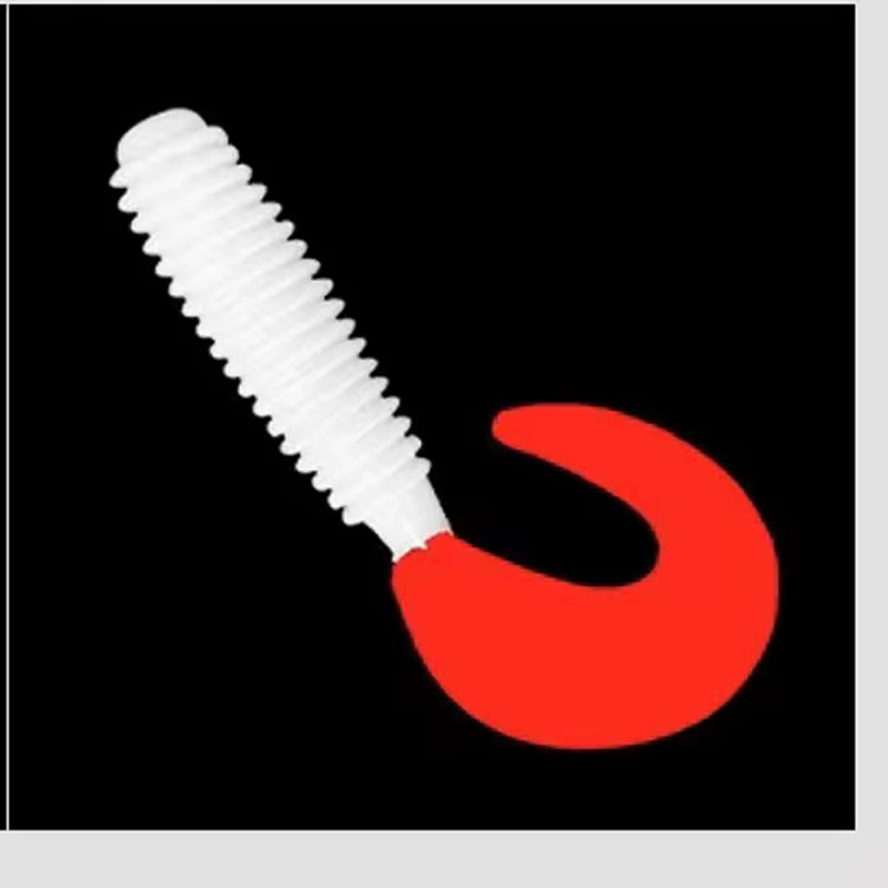 Wobbler Siren para carpa – Silicone blanco 50-70mm con cola roja - imagen 3
