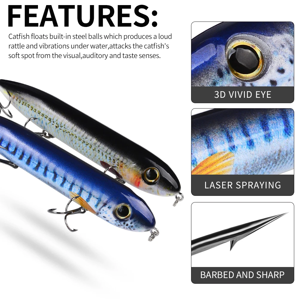 Señuelo de lápiz Topwater Premium, cebos duros biónicos artificiales para pesca en superficie de agua, cebo duro superduradero de 12,5G/26,5G, 1 unidad - imagen 4