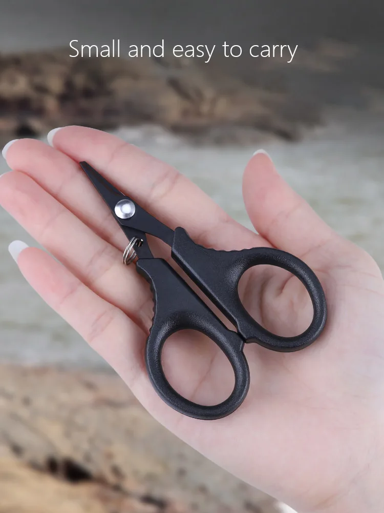 Tijeras de pesca pequeñas, mini cortador de línea de PE, señuelo de acero inoxidable (chapado de titanio de superficie), herramientas portátiles antioxidantes para tijeras de pescado - imagen 3