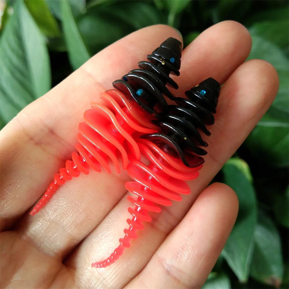 Swolfy 10 Uds 50mm 1,8g cebo de gusano cebo suave Señuelos de Pesca olor con sales señuelo de pesca de silicona suave - imagen 5