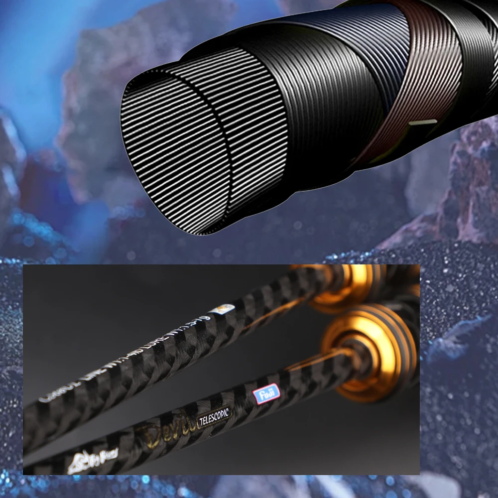 ROLLFISH-caña de pescar telescópica ultraligera UL para trucha, caña de pescar de viaje con guías Fuji, línea de PE de 100M gratis - imagen 2