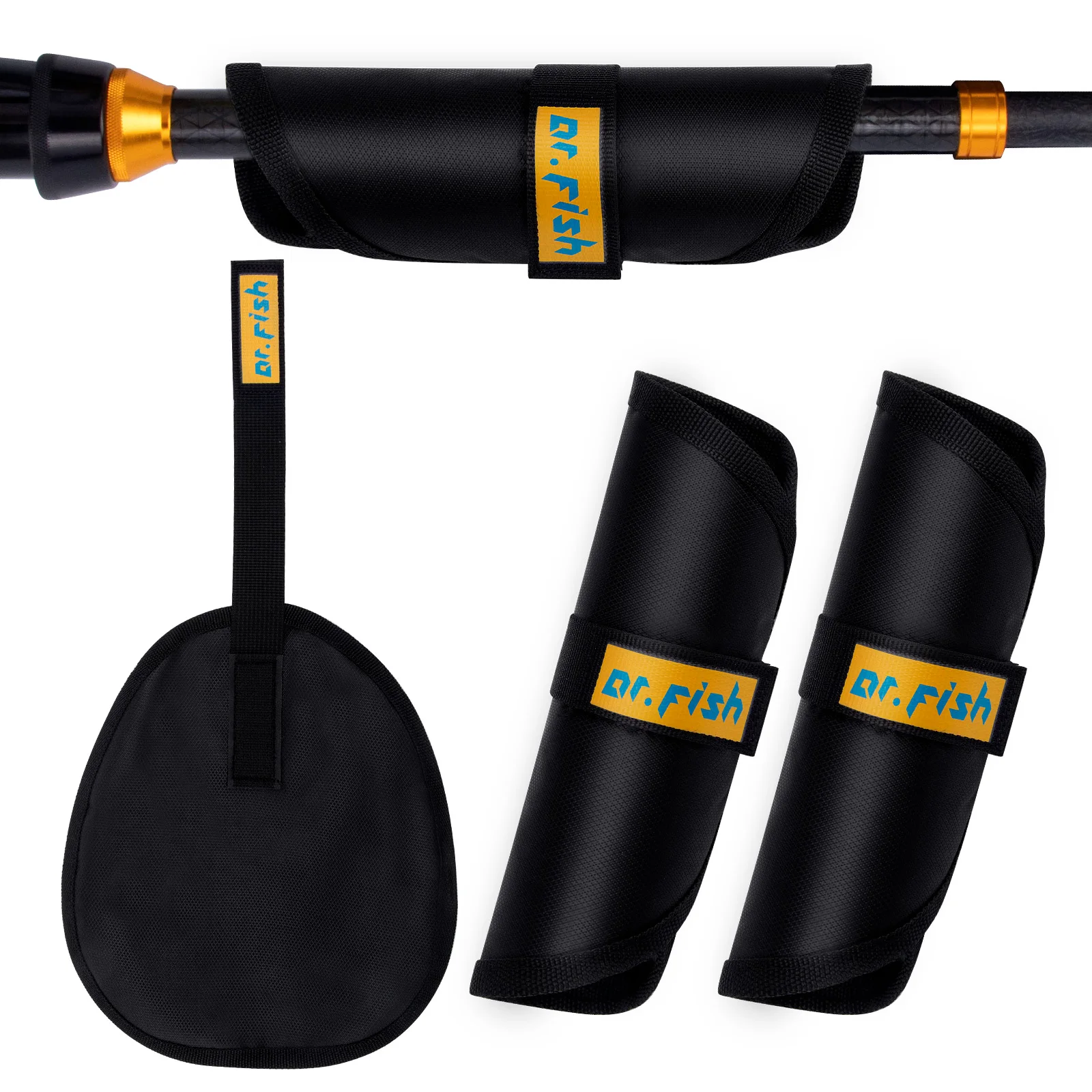 Protector de señuelo de pesca de nailon con parche mágico, cubierta segura, almacenamiento de cebo para Crankbaits, Spinnerbaits, plantillas, organizador de aparejos, 3 uds.