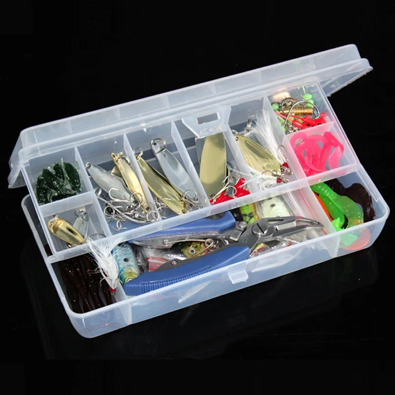 Kit de Señuelos de Pesca de piezas, cebo Artificial con anzuelo, Minnow/Popper, cuchara giratoria, 100 - imagen 3