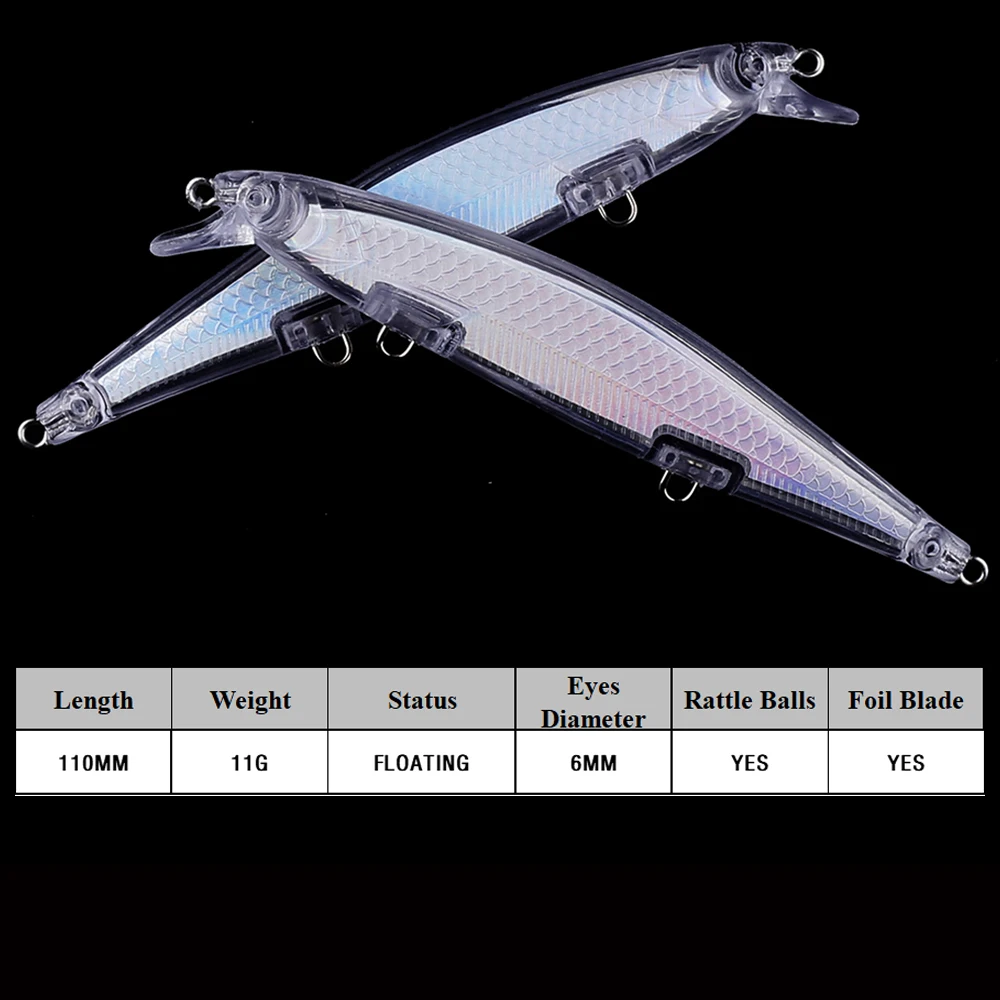 Señuelos Minnow flotantes Chan'sHuang – Cebo artificial sin pintar para DIY - imagen 3