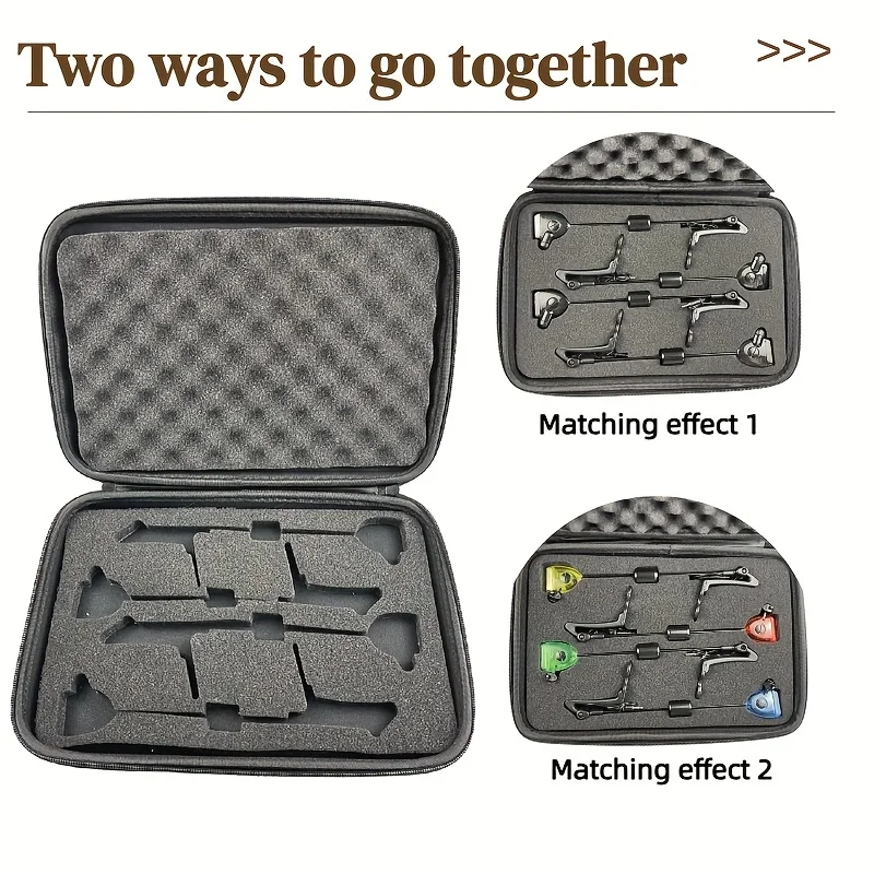 JSFUN-aparejos de pesca de carpa, caja de almacenamiento con alarma para morder, almohadilla de espuma EVA, caja de almacenamiento para entusiastas de la pesca - imagen 2