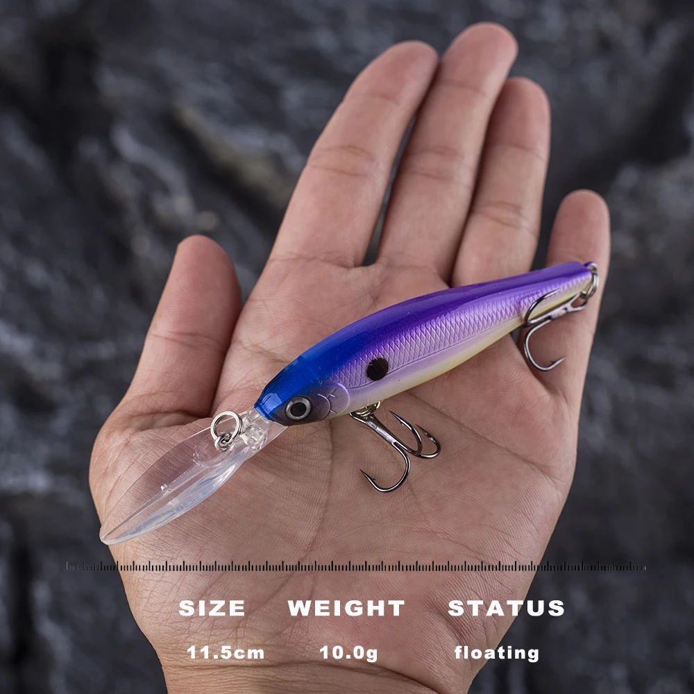 CCLTBA cebos para pececillos de aguas profundas 11,5 cm 10g señuelos duros pesca de pico largo Crankbait Minnow Wobbles aparejos de pesca artificiales - imagen 2