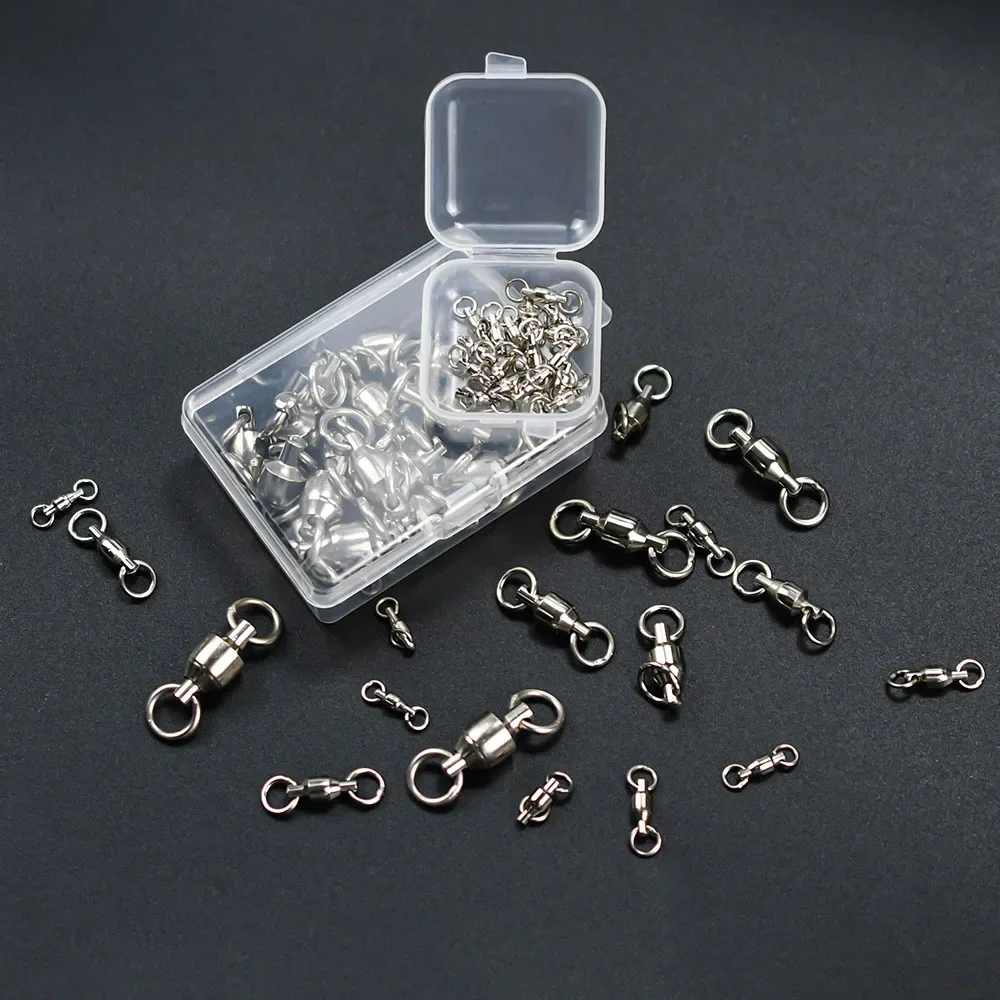 18 Uds. De conector giratorio de pesca de acero inoxidable, barril de rodamiento, bola resistente, anillo sólido, accesorios para aparejos de pesca - imagen 2