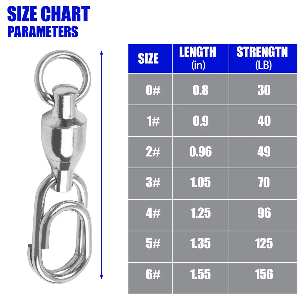 20 piezas giratorios de pesca, rodamiento de bolas giratorio, anillo dividido de acero inoxidable, Clip giratorio, cebo de Jigging, aparejos de conector de pesca - imagen 2