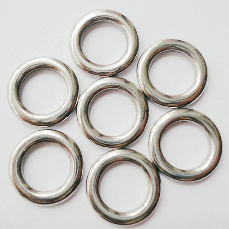 TAKEDO 50 unids/bolsa anillo único sin costuras 304 círculo de acero inoxidable anillo sólido accesorios de pesca conectar anzuelos Señuelos de Pesca - imagen 5