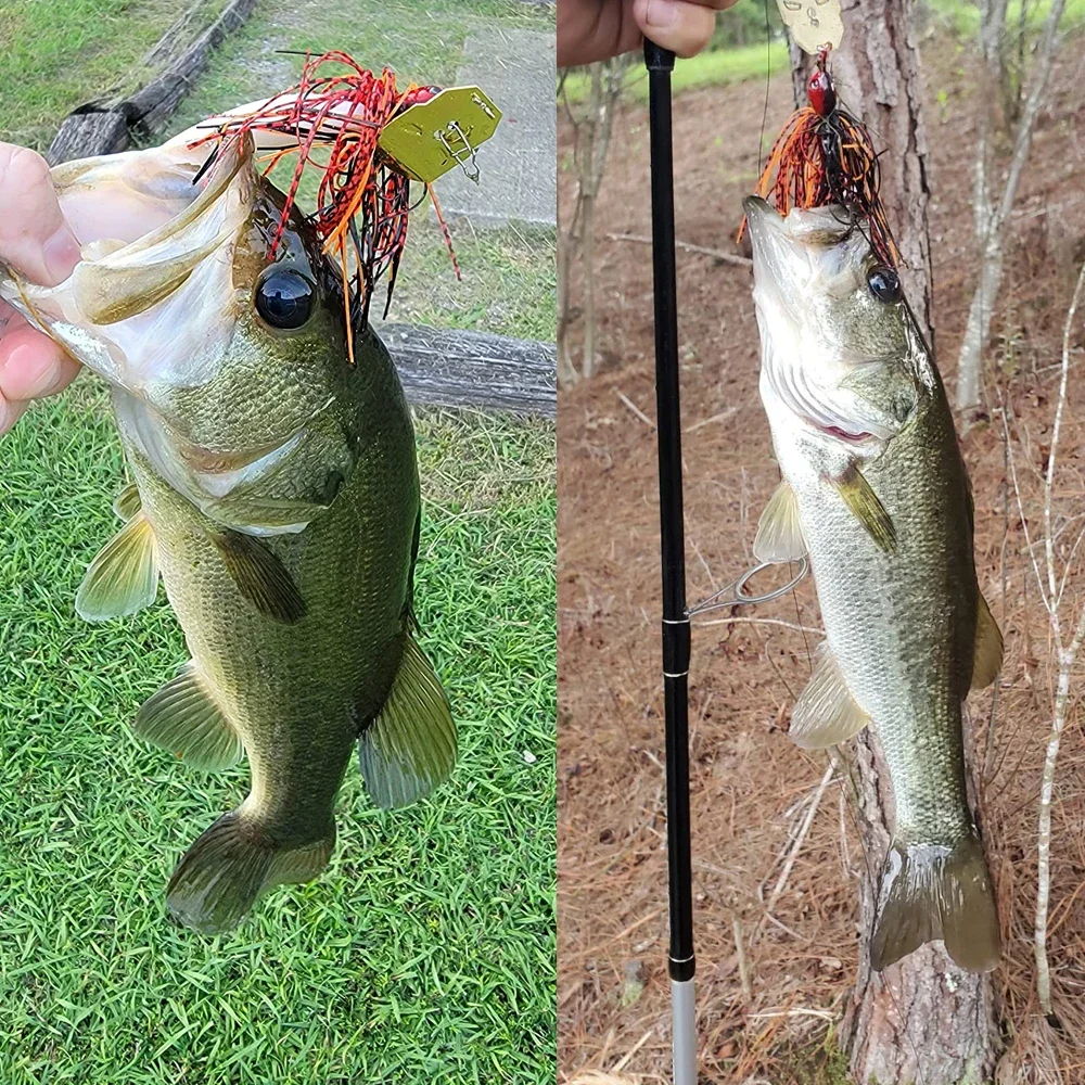 Chatterbait-Señuelos de Pesca de 16g y 19g, faldas de silicona, cuchara con hoja oscilante, anzuelo con cabeza de plantilla de goma, Swimbait de alambre, 1-3 uds., cebo giratorio - imagen 4