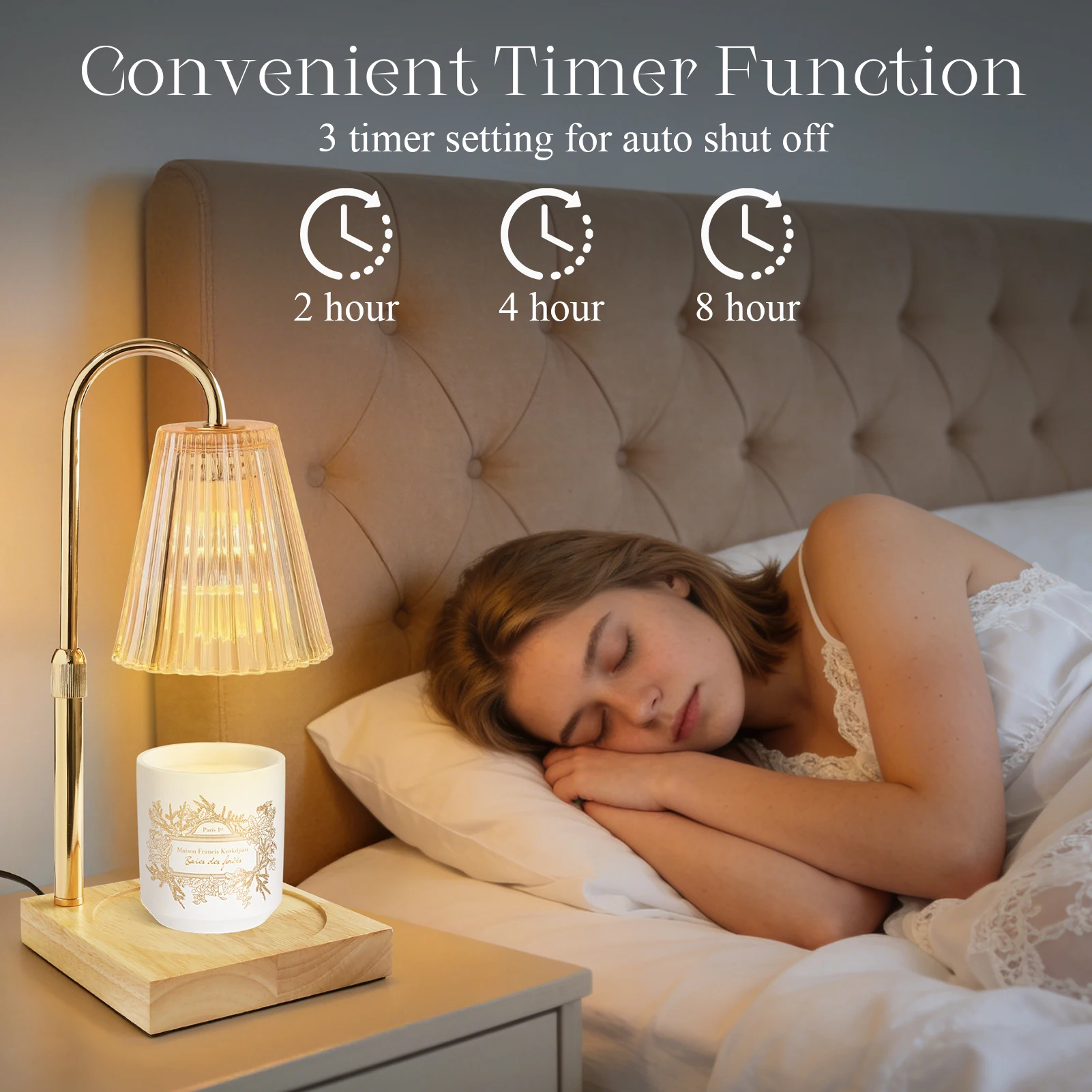 Calentador de velas eléctrico Vintage – Luz sin llama para cera - imagen 2