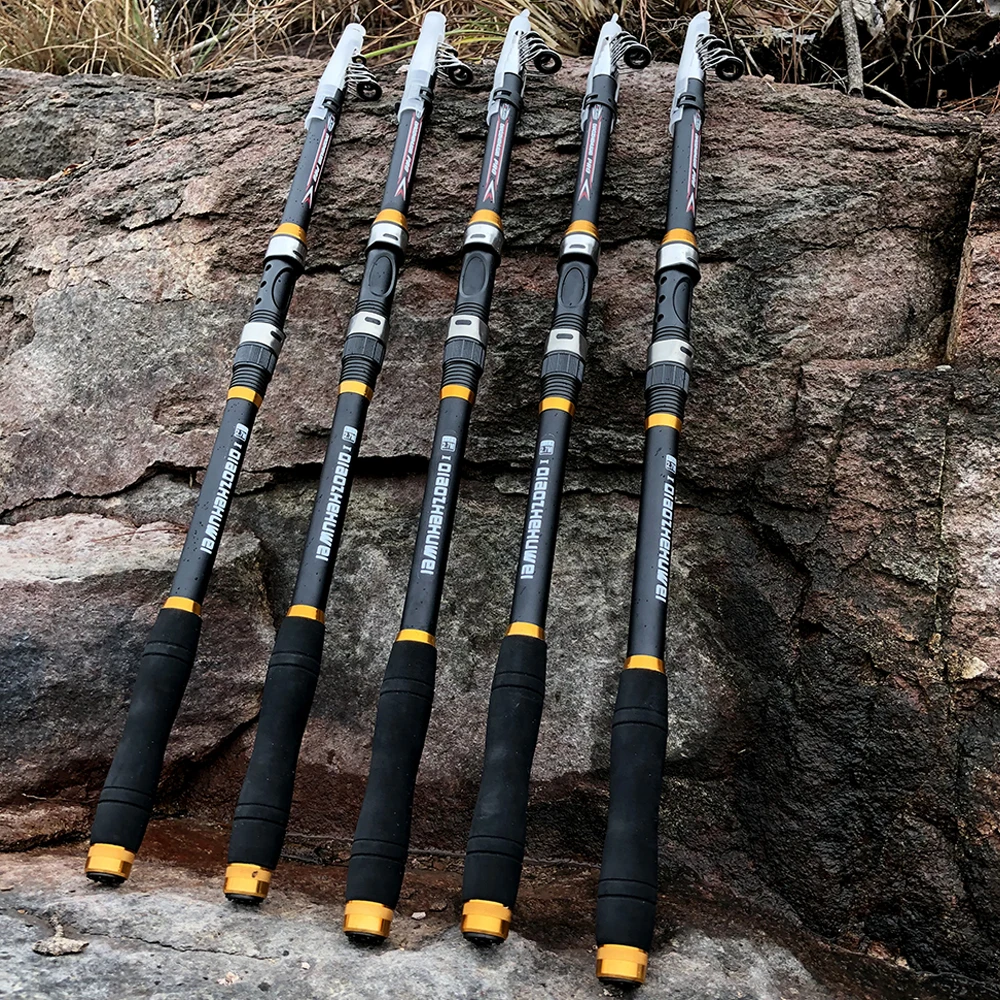 GHOTDA-caña de pescar giratoria de fibra de carbono FRP, alimentador de carpa, telescópica, potencia M, 2,1-3,6 M - imagen 4