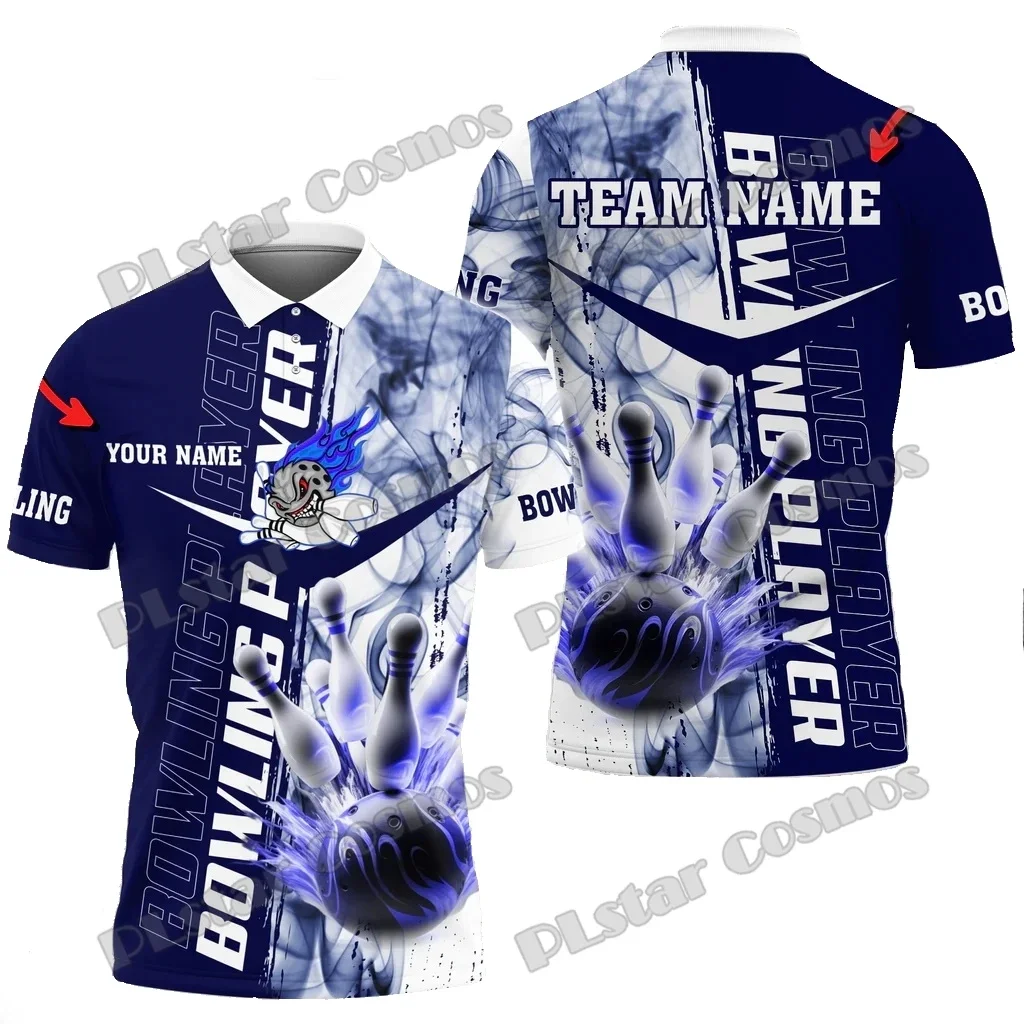 Camisas polo para hombre con estampado 3D de nombre personalizado Multicolor de bolos ahumados y pines, Polo Premium Unisex informal de verano PLP71 - imagen 2