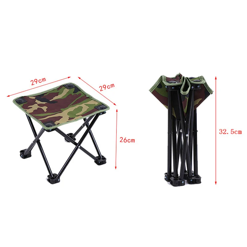 Taburete plegable portátil para acampar al aire libre, silla de pesca, Mini taburete de acero para pesca, Camping, senderismo, Picnic, muebles ultraligeros - imagen 2