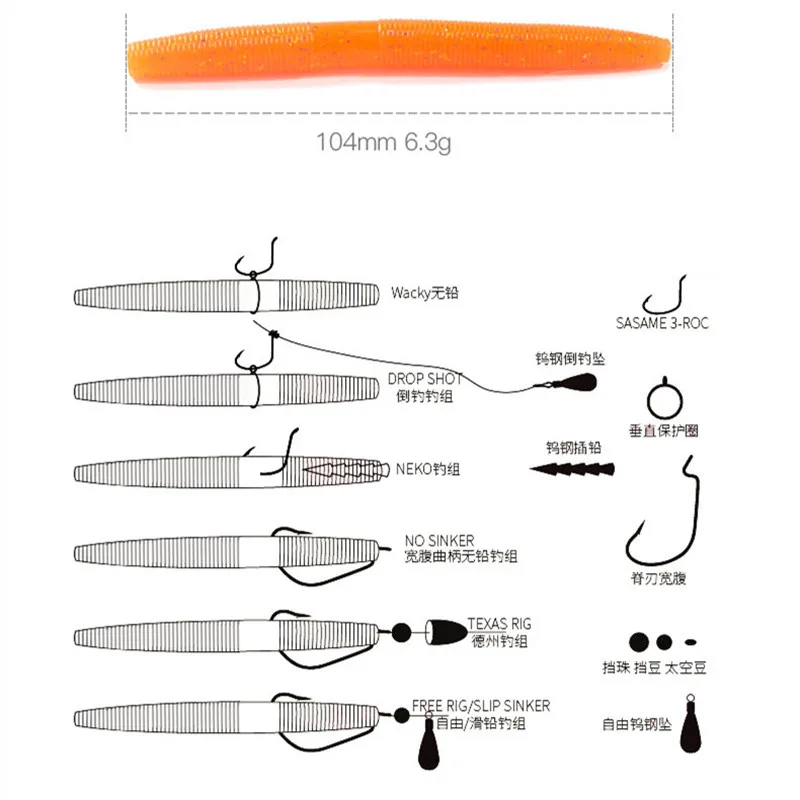 Señuelo de gusano de gusanos de pesca, cebo suave con rosca de tornillo de sal, larva de 13,5 cm, 10g, señuelos artificiales de fundición larga, lote de 4 piezas en oferta - imagen 4