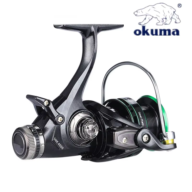 Carrete de pesca OKUMA de doble freno, relación de velocidad de arrastre 20Max 5,2: 1/14 + 1BB, rueda giratoria de copa de alambre totalmente metálico 3000-6000 - imagen 2