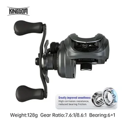 Carrete lanzado KINGDO Micro Monster MIX – Carbono, 4 kg arrastre