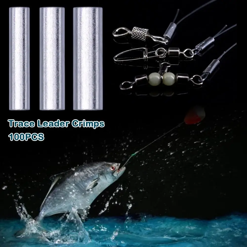 100 Uds Premium 1,0mm 1,2mm 1,4mm fundas de aluminio de acero inoxidable ovalado Trace Leader engarzadores monofilamento aparejo de pesca - imagen 3