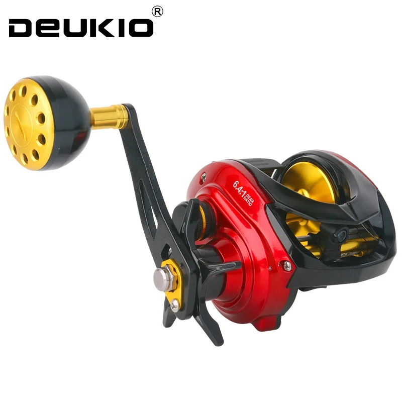 Carrete DEUKIO Baitcasting 8 + 1BB 6,4:1 tiro largo de alta velocidad previene el enredo carrete de Pesca carrete de Pesca de agua dulce y salada Pesca