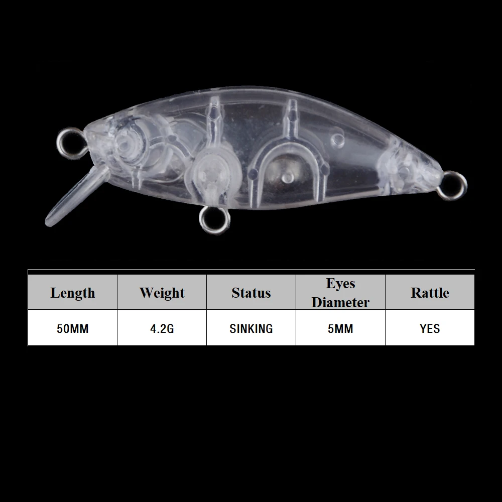 Chan'sHuang 30 Uds cebo en blanco sin pintar 5cm 4,2g Mirco hundimiento lento Crankbait DIY señuelo de pesca Artificial - imagen 2
