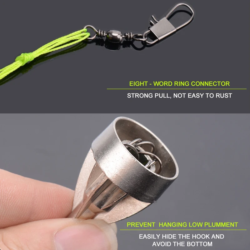 4 unids/caja previene ganchos juego de ganchos de pesas de plantilla de carbono 24g 6-13 #   Anzuelo de pesca de carpa Jigging con púas, giratorio con aparejos de líneas - imagen 3