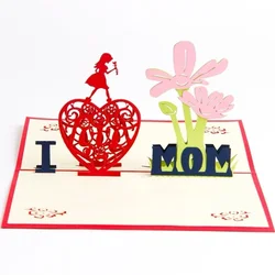 Tarjeta 3D Pop-Up Felicitación Día de la Madre – Corte Láser con Sobres