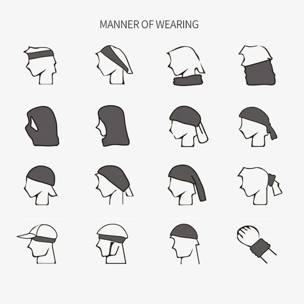 Imágenes en blanco y negro de personas que usan varias cubiertas de cabeza