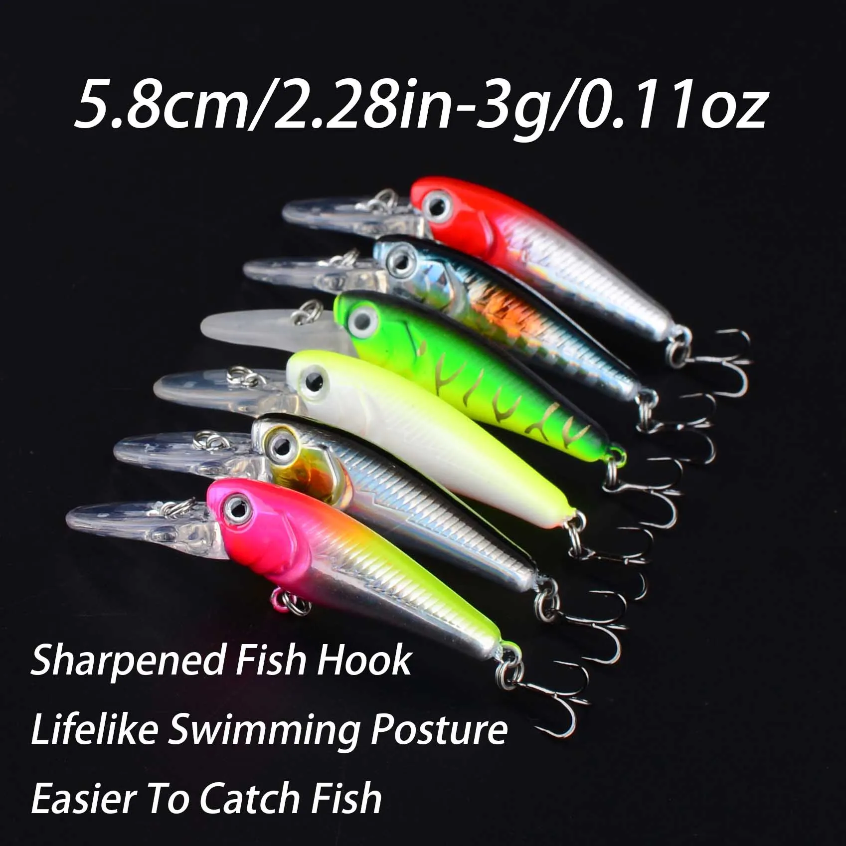 6 uds Mini Minnow Señuelos de Pesca Wobblers cebo duro de plástico Artificial Crankbait Jerkbait Pesca aparejos de lubina - imagen 3