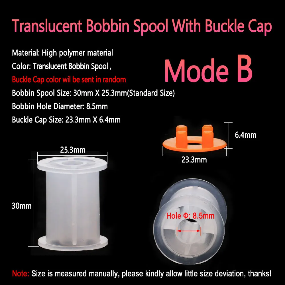 Bimoo, 5 uds., carretes de bobina estándar vacíos para atado de moscas, carrete de hilo con tapa de hebilla, Material de alto polímero, herramienta de aparejos de pesca con mosca - imagen 3