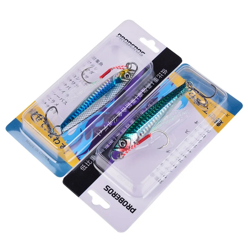 Señuelo de hierro, equipo de pesca, barco, cebo Artificial, agua salada, mar, Metal, doble gancho, suministros de plantillas, cebos duros, señuelos, plantilla Wobbler - imagen 5