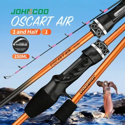 Caña de pescar de sepia Johncoo 1,5 m una sección con punta de titanio 43g caña de pescar de barco de fundición ligera