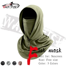 WALK FISH - Gorro de Pesca con Protección Facial, Protección Solar/UV, Pasamontañas, Protección de Pesca Transpirable, Cubre Cuello Largo, para Deportes, Ciclismo, Motociclismo