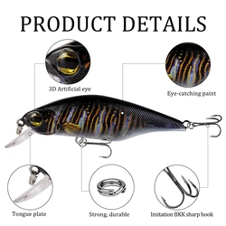 Minnow Flotante Jerkbait Ojos 3D para Carpa y Lucio