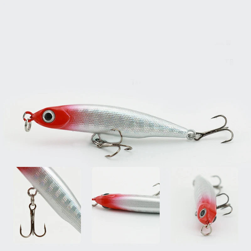 Señuelos de Pesca que se hunden, cebo de lápiz de 51mm, 3g, 64mm, 5,8g, 80mm, 10,4g, aparejos de Pesca de lubina, señuelos de carpa, cebo de Pesca de agua salada - imagen 4