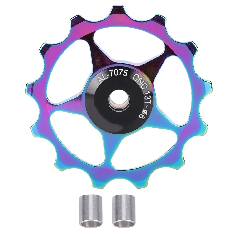 Polea de cambio trasera de aleación de aluminio, polea de rodamiento colorida 11T/13T, polea guía de alto rendimiento, accesorio para ciclismo