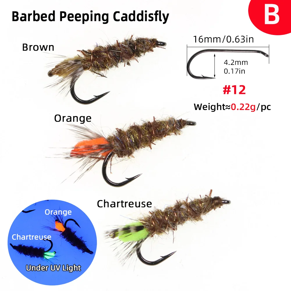 Wifreo Ninfa Jig Peeping Caddis – Hundimiento rápido trucha lubina - imagen 4