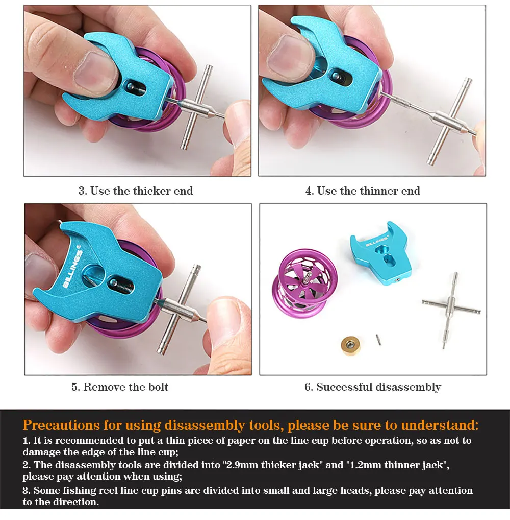 1 Juego de removedor de pasadores de rodamiento de carrete de pesca, llave de mantenimiento, destornillador, pinzas, Kit de herramientas de reparación, carrete de Baitcasting modificado DIY - imagen 5
