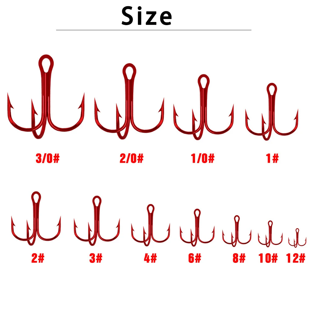 ORJD-anzuelos de pesca triples, anzuelos de níquel de calidad, tamaño 1 #-12 #, anzuelo de anclaje con púas, anzuelo Triple, aparejos de pesca de acero de alto carbono, 50 Uds. - imagen 3