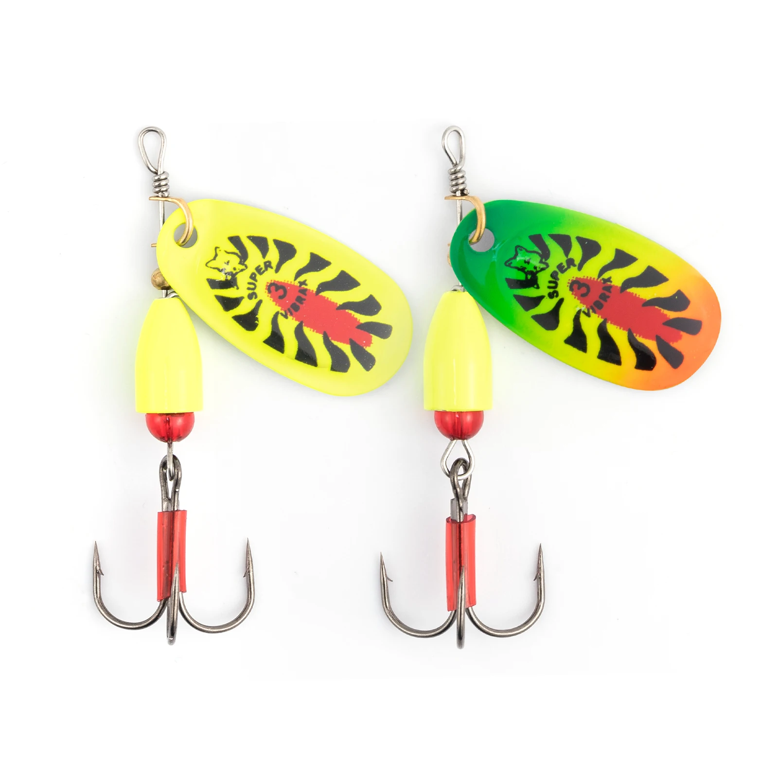 Señuelo de pesca giratorio de Metal, cebos artificiales Wobblers, curricán para lubina, trucha, perca, agua salada, agua dulce, 2 uds.