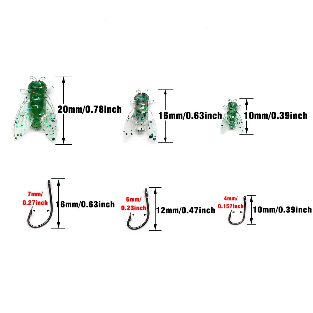 MNFT-cebo blando biónico para pesca con mosca, 10 Uds., con anzuelos afilados, equipo de pesca atractivo para salmón, trucha, lubina, salmón, Etc. - imagen 5