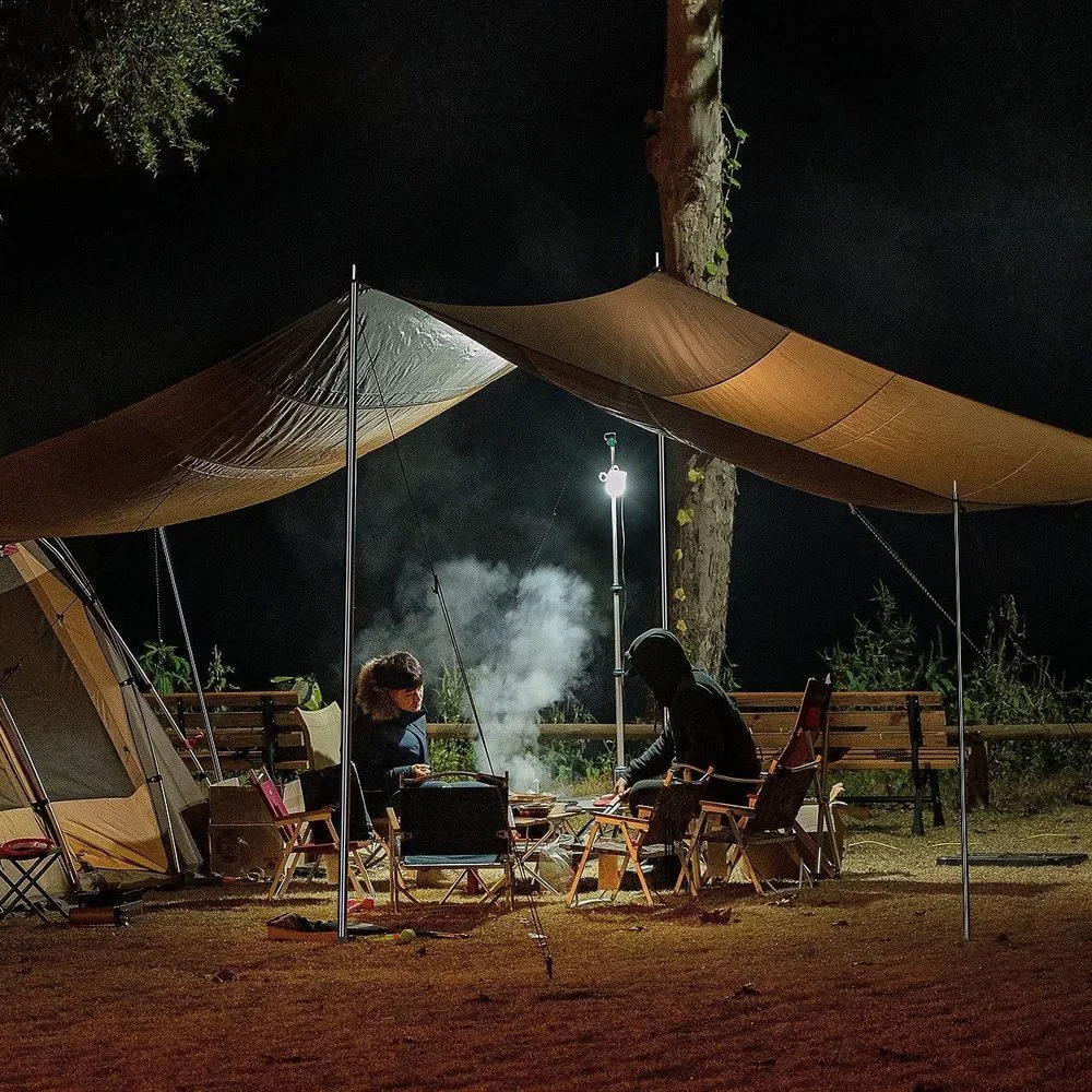 Juego de 2 postes de lona de 200CM, postes de tienda de campaña de alta resistencia, telescópicos portátiles para toldos, toldo, refugio de mosca de lluvia - imagen 5