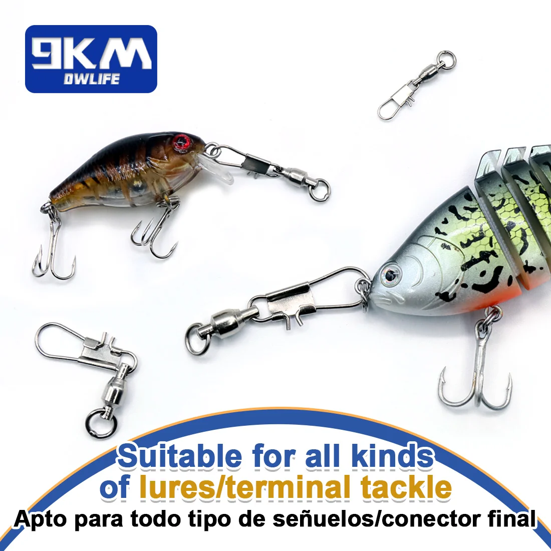 20 ~ 100 Uds. Giratorios de pesca a presión rodamiento de bolas enclavamiento Pin a presión accesorios de pesca de acero inoxidable conector de Pin de Señuelos de Pesca - imagen 5