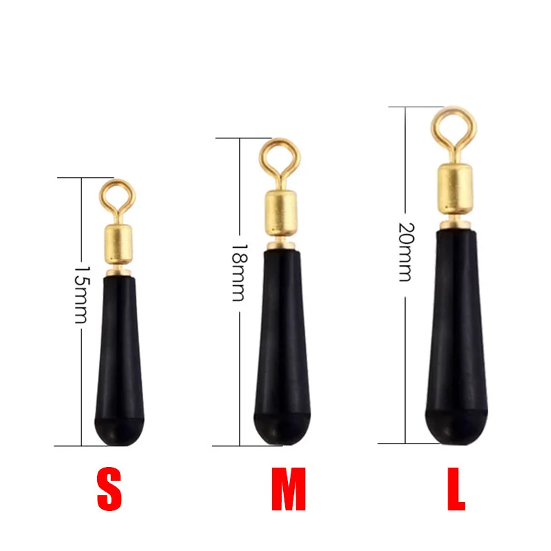 Flotadores de pesca de deriva, asiento de cabeza de cobre, Bobber de goma para flotador de pesca Led, accesorios de asiento de boya de rotación, 10 unids/lote - imagen 2