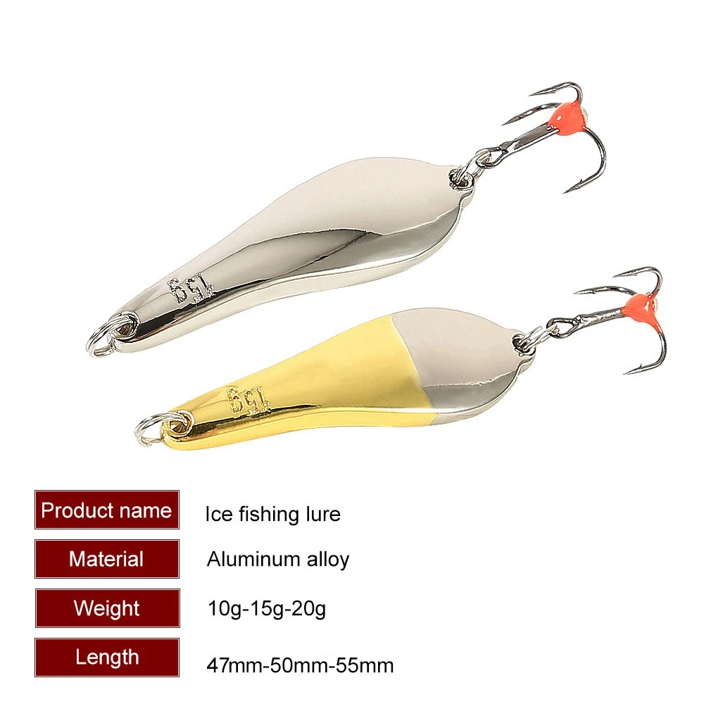 FTK-señuelo de pesca en hielo para invierno, cebo duro con anzuelo triple para pesca de perca y Lucio, 10g, 15g, 20g - imagen 3